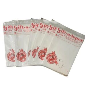 Vintage 1985 Christmas Tyvek Mailing Envelopes 6 Self Sealing New Old Stock
